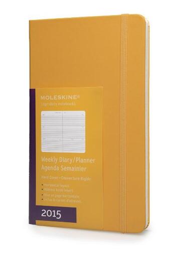 Couverture du livre « Agenda semainier 2015 horizontal grand format jaune couverture rigide » de Moleskine aux éditions Moleskine Papet