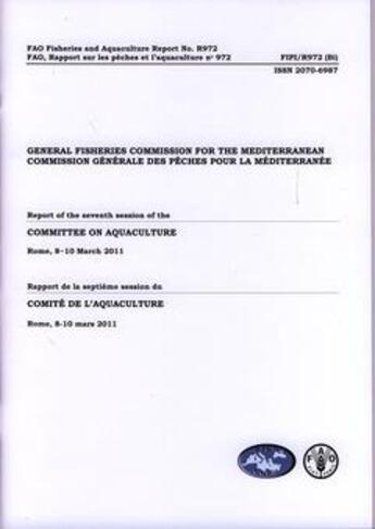 Couverture du livre « General fisheries commission for the mediterranean. report of the 7th session of the committee on aq » de  aux éditions Fao