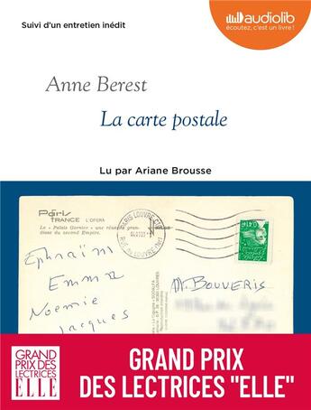 Couverture du livre « La carte postale - livre audio 2 cd mp3 - suivi d'un entretien avec l'autrice » de Anne Berest aux éditions Audiolib