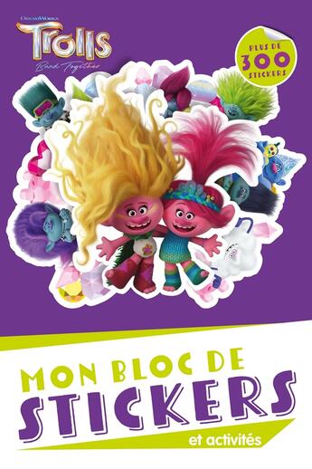 Couverture du livre « Les trolls - bloc de stickers et activites » de Universal Studios aux éditions Hachette Jeunesse