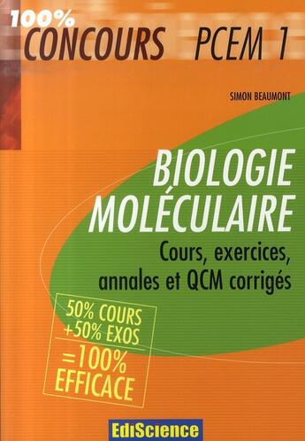 Couverture du livre « Biologie moléculaire ; pcem1 » de Simon Beaumont aux éditions Ediscience