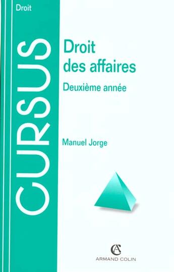 Couverture du livre « Droit Des Affaires » de Jorge aux éditions Armand Colin