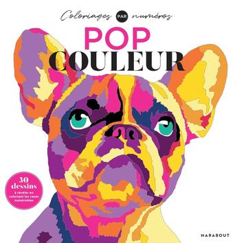 Couverture du livre « Pop couleur : coloriages par numéros » de Lauren Farnsworth aux éditions Marabout