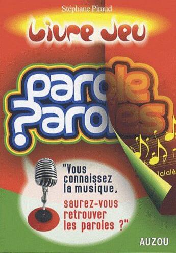 Couverture du livre « Paroles paroles ; 