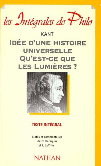 Couverture du livre « Qu'Est-Ce Que Les Lumieres » de Noella Baraquin aux éditions Nathan