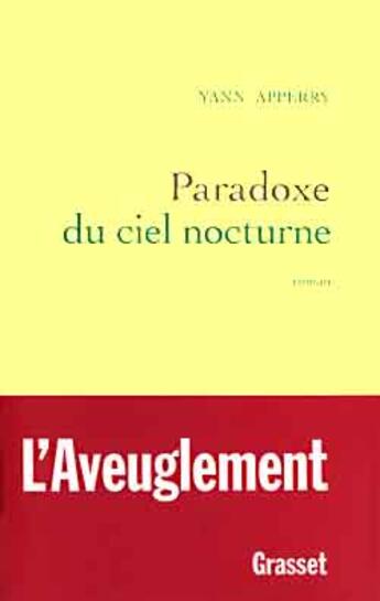 Couverture du livre « Paradoxe du ciel nocturne » de Yann Apperry aux éditions Grasset