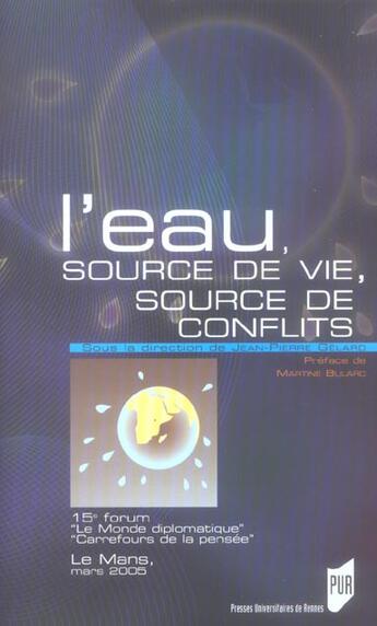 Couverture du livre « L'eau, source de vie, source de conflits » de  aux éditions Pu De Rennes