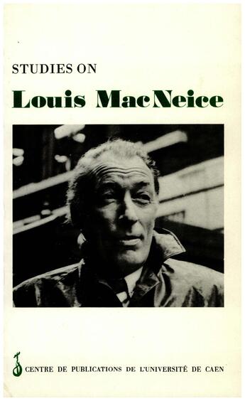 Couverture du livre « Studies on louis mac neice » de Genet Ed aux éditions Presses Universitaires De Caen