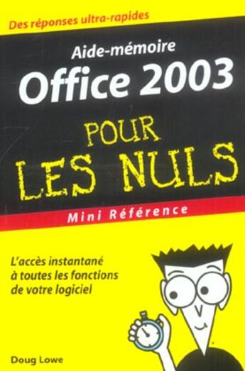 Couverture du livre « Office 2003, mini reference » de Doug Lowe aux éditions First Interactive