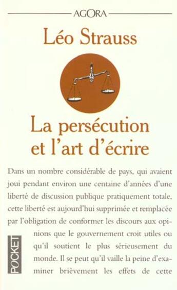 Couverture du livre « Persecution et l'art d'ecrire » de Leo Strauss aux éditions Pocket