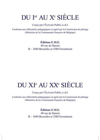 Couverture du livre « Panorama de l'histoire ; du XIe siècle au XXe siècle » de De Beco J. aux éditions Eme Editions