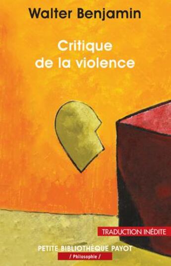 Couverture du livre « Critique de la violence » de Benjamin Walter aux éditions Payot