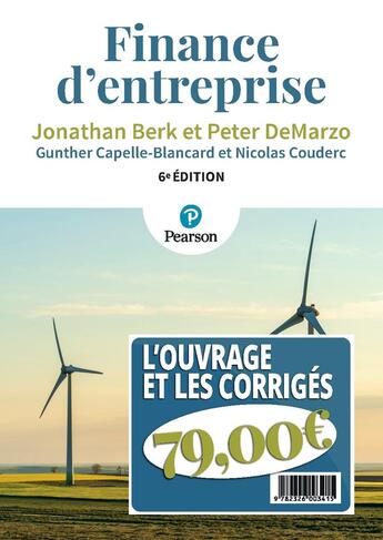 Couverture du livre « Pack Finance d'entreprise : Le manuel et les corrigés (6e édition) » de Jonathan Berk et Peter Demarzo et Gunther Capelle-Blancard et Nicolas Couderc aux éditions Pearson