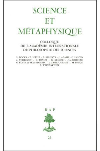 Couverture du livre « Science et metaphysique » de  aux éditions Beauchesne