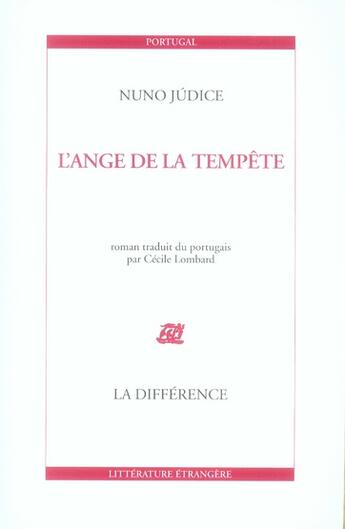 Couverture du livre « L'ange de la tempête » de Nuno Judice aux éditions La Difference