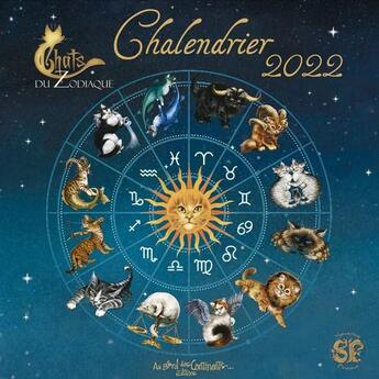 Couverture du livre « Chalendrier : chats du zodiaque (édition 2022) » de Severine Pineaux aux éditions Au Bord Des Continents