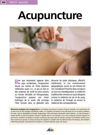 Couverture du livre « Acupuncture » de  aux éditions Aedis