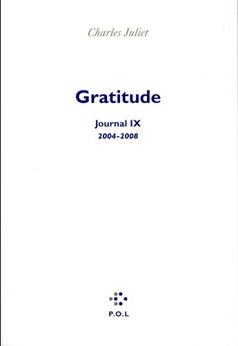 Couverture du livre « Gratitude » de Charles Juliet aux éditions P.o.l