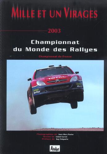 Couverture du livre « Mille et un virages 2003 » de Pastor Jm aux éditions Chronosports