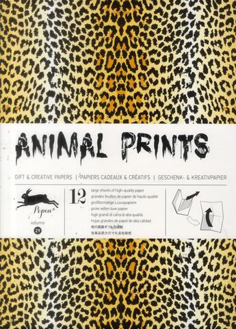Couverture du livre « PAPIERS CADEAUX T.29 ; animal prints ; 12 grandes feuilles de papiers cadeaux créatifs de haute qualité » de Pepin Van Roojen aux éditions Pepin