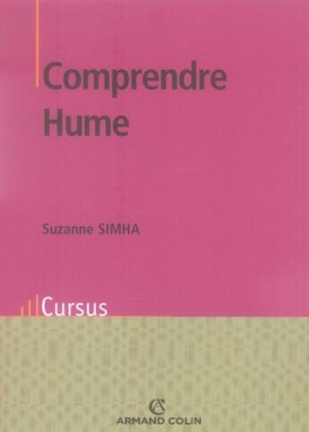 Couverture du livre « Comprendre hume » de Simha-S aux éditions Armand Colin