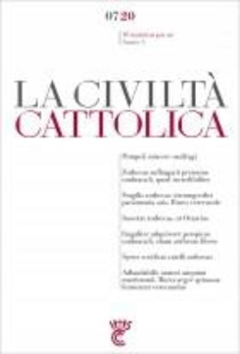 Couverture du livre « La civilta cattolica 0720 » de Sj Antonio Spadaro aux éditions Parole Et Silence