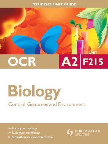 Couverture du livre « OCR A2 Biology Unit F215: Control Genomes and Environment Ebook Epub » de Fosbery Richard aux éditions Hodder Education Digital