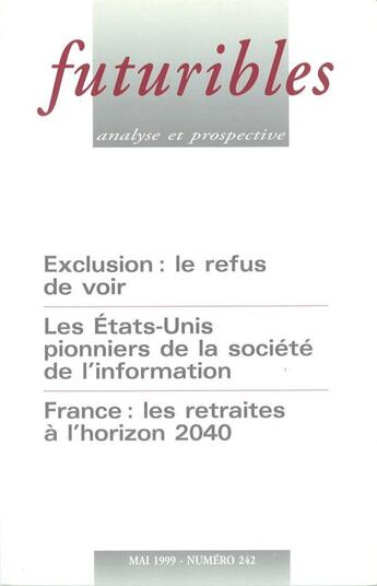 Couverture du livre « Futuribles N.242 » de Futuribles aux éditions Futuribles