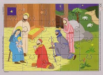 Couverture du livre « Puzzle sur planche 20 pièces - La nativité » de Cyrille Guerin aux éditions Made For Kto