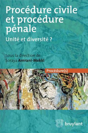 Couverture du livre « Procédure civile et procédure pénale ; unité ou diversité ? » de  aux éditions Bruylant