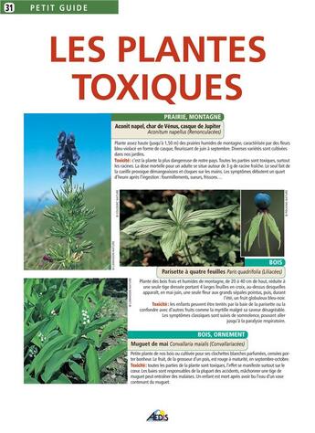 Couverture du livre « Les plantes toxiques » de  aux éditions Aedis