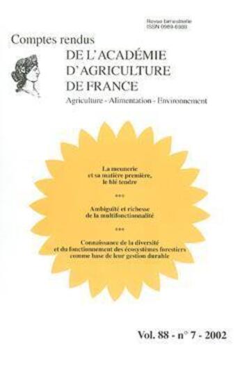 Couverture du livre « La meunerie et sa matière première : le blé tendre ; ambiguïté et richesse de la multifonctionnalité » de  aux éditions Medecine Sciences Publications