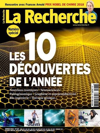 Couverture du livre « La recherche n 543 - les 10 decouvertes de l'annee - janvier 2019 » de  aux éditions La Recherche