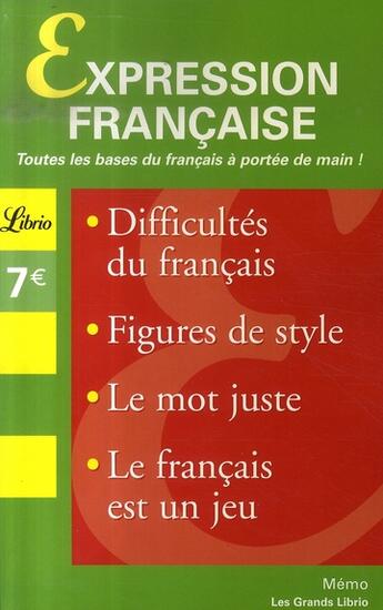 Couverture du livre « Expression française » de  aux éditions J'ai Lu