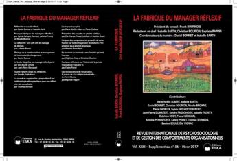 Couverture du livre « LA FABRIQUE DU MANAGER REFLEXIF-RIP56 VOL XXIII-SUPP HIVER 2017 : REVUE INTERNATIONALE DE PSYCHOSOCIOLOGIE-VOL XXIII-SUPP AU N°56 HIVER 2017 » de Bournois & Collectif aux éditions Eska