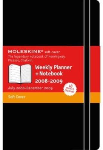 Couverture du livre « Agenda semainier + carnet 18 mois poche couv. souple noir » de Moleskine aux éditions Moleskine Papet