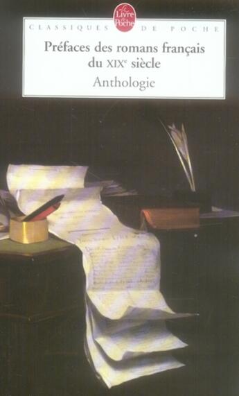 Couverture du livre « Préfaces des romans français du XIX siècle ; anthologie » de Noiray-J aux éditions Le Livre De Poche