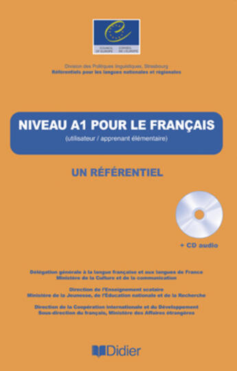 Couverture du livre « Niveau a1 pour le français ; un référentiel » de Beacco/Porquier aux éditions Didier