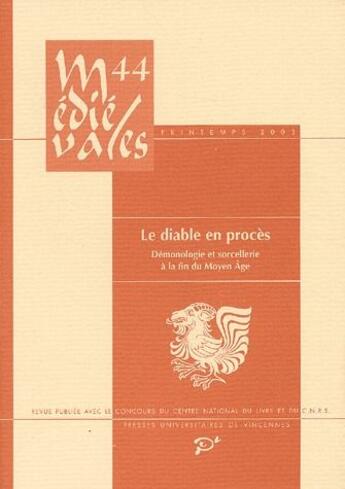 Couverture du livre « Le diable en procès ; démonologie et sorcellerie à la fin du Moyen Age » de  aux éditions Pu De Vincennes