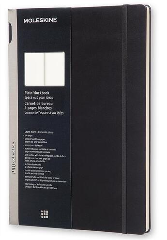 Couverture du livre « Carnet de bureau - format a4 - pages blanches - couverture rigide noire. » de Moleskine aux éditions Moleskine