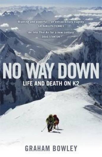 Couverture du livre « No way down ; life and death on K2 » de Graham Bowley aux éditions Viking Adult