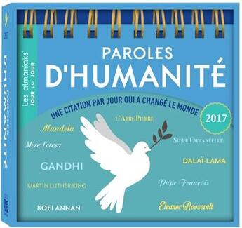 Couverture du livre « Paroles d'humanité 2017 » de  aux éditions Editions 365