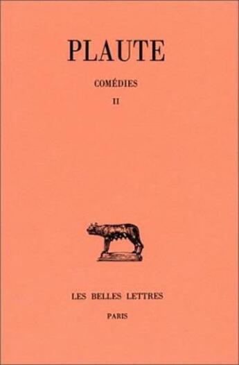 Couverture du livre « Théâtre Tome 2 » de Plaute aux éditions Belles Lettres