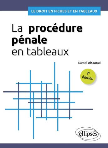 Couverture du livre « La procédure pénale en tableaux : A jour au 1er mai 2024 (2e édition) » de Kamel Aissaoui aux éditions Ellipses