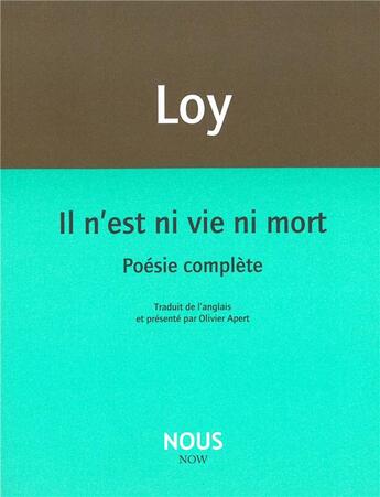 Couverture du livre « Poésie complète » de Mina Loy aux éditions Nous