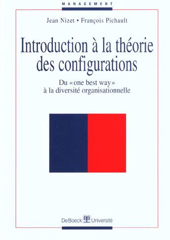 Couverture du livre « Introduction à la théorie des configurations » de Jean Nizet aux éditions De Boeck Superieur