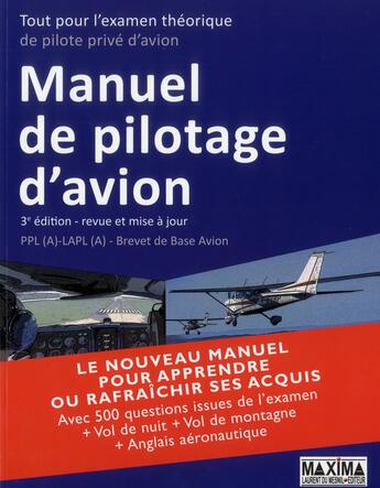 Couverture du livre « Manuel de pilotage d'avion (3e édition) » de  aux éditions Maxima