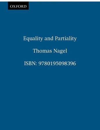 Couverture du livre « Equality and Partiality » de Thomas Nagel aux éditions Oxford University Press Usa