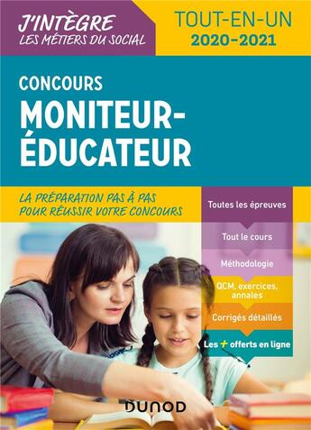 Couverture du livre « Concours moniteur educateur - 2020-2021 - tout-en-un (édition 2020/2021) » de Le Du/Peluau aux éditions Dunod