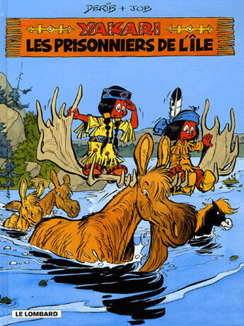 Couverture du livre « Yakari t.9 : les prisonniers de l'île » de Derib et Job aux éditions Lombard